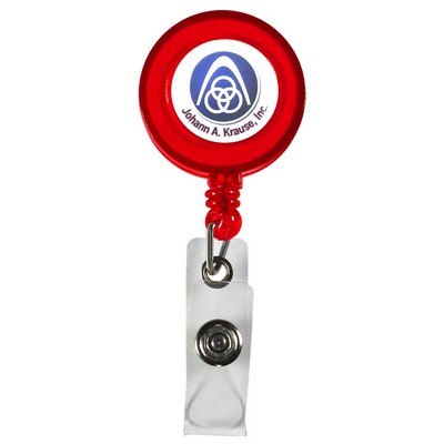 "Lorain VL" Round Retractable Badge Reel & Holder w/Metal Slip Clip Backing (Full Color)